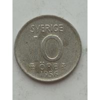 10 эре 1956 года Швеция. Серебро 400. Монета не чищена. 45213