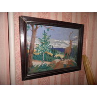 Картина-вышивка ср.20-го века.С рубля.