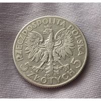 5 злотых 1933 с клеймом под лапой