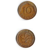 10 пфеннигов Германия 1988 года(F)