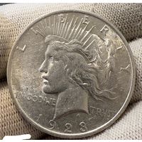 Доллар 1923 мирный США в штемпельном блеске