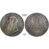 3 марки 1915 г. Саксен-Мейнинген. Германия. NGC MS 64. Серебро. Очень редкие. 30 тыс. шт. КМ# 207
