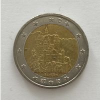 2 евро Германия 2012 Федеральная земля Бавария J