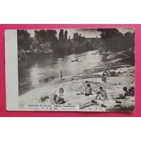 Открытка "Нудиский пляж, санаторий "Новые Санджары", Красный крест, 1920-1930-е гг.