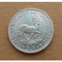 ЮАР, 50 центов 1964 г., серебро 0.500, Ян ван Рибек
