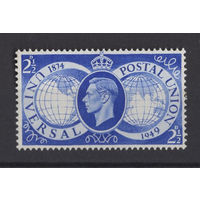 Великобритания 1949** Георг VI, Всемирный Почтовый Союз соединяет полушария мира (Mi#241)