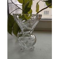Ваза хрустальная, высота 16 см. Богемия, Чехословакия