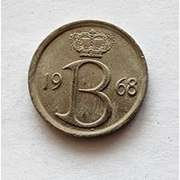 Бельгия 25 сантимов, 1968 Надпись на голландском - 'BELGIE'