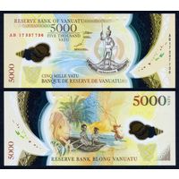 Вануату 5000 вату 2017 г. (P-19(2), UNC) [Полимер, Серия АВ] Вануату 5 000 вату 2017 г.