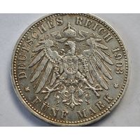 1903 год  5 марок  Германия    серебро