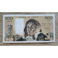 Werty71 Франция 500 франков 1977 банкнота Паскаль большой формат