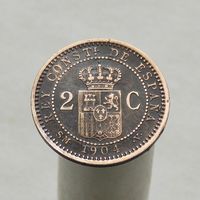 ИСПАНИЯ 2 сентимо 1904