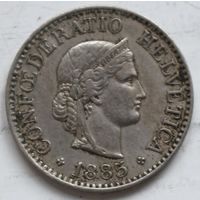 Швейцария 10 раппенов 1885 год