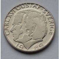 Швеция, 1 крона 1989 г.