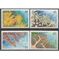 Вануату. Кораллы. 1986г. Mi#732-35. Серия.