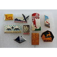 Значки "Горы" СССР - 9 шт.