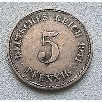 Германия 5 пфеннигов, 1911 A  2-12-18