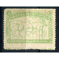 Венесуэла - 1896г. - карта, 5 с - 1 марка - MH [Mi 48]. #4-W1-129-A-2