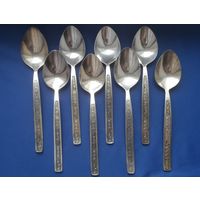 Ложки столовые. Мельхиор. Посеребрение. 8 ложек