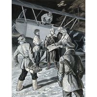 Гутиев 1958 Партизанская бригада Лепельская. Лобанок летит бомбить немецкий гарнизон.