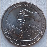 США 25 центов (квотер) 2015 г. D. Национальный исторический парк Саратога. Штат Нью-Йорк