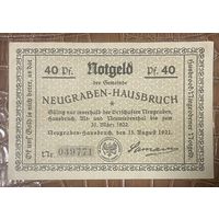 Нотгельд 40 пфеннигов 1921 год. Нойграбен-Хаусбрух. Веймарская республика