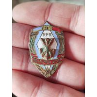 Старый тяжёлый знак инструктор avsap Румыния,тяжёлый,под реставрацию,с рубля