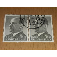 Германия ГДР 1965 Стандарт. Вальтер Ульбрихт. Сцепка 2 марки