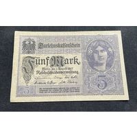 5 марок 1917 год / Германская империя Ссудные кассовые знаки (Darlehnskassenschein)