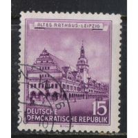 Германия ГДР 1955 Исторические здания Ратуша Лейпциг #493