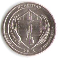 25 центов 2014 г. Парк=26 Национальный монумент Гомстед Небраска Двор Р _состояние UNC
