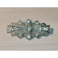 Металлическая брошь с вставками, времён СССР.