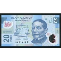 Мексика 20 песо 2012 г. P122r. Полимер. UNC
