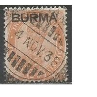 Бирма. Король Георг V. Надпечатка на Индии. 1937г. Mi#6.