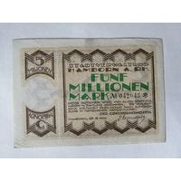 Германия, нотгельды, 5000000 марок 1923 год, город Хамборн (Hamborn), временный вексель