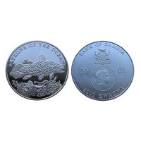 Замбия 4000 квача 2001 Кистеперая рыба серебро
