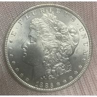 Монета 1 доллар 1886 год. США. Доллар Моргана