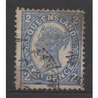 1907 Квинсленд / QueensLand ** Queen Victoria, 2 пенса, марка из серии (SG 290) прошла почту