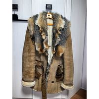 Шикарная дубленка с лисьей опушкой, р.42-44