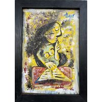 Панно льняной холст на картоне масло