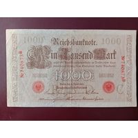 Германия 1000 марок 1910 красная печать