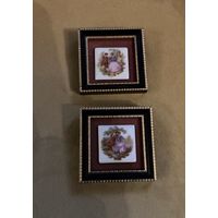 Панно фарфор в стиле Лимож цена за пару Англия винтаж