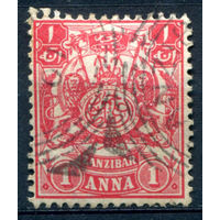 Британские колонии - Султанат Занзибар - 1904г. - герб, 1 А - 1 марка - гашёная [Mi 74]. #4-B5-122-A-1