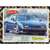 Вкладыш Turbo (Турбо) 5 серия (261-330, Yellow, серебряная тонкая рамка), номер 272, Venturi 260 Atlanta. Возможен небольшой торг.