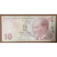 Банкнота 10 лир 2009 года Турция.