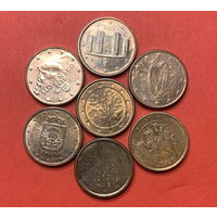 Евроценты, 7 разных стран по 1 центу