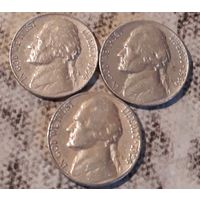 5 центов  1954 P D S США Джеферсон