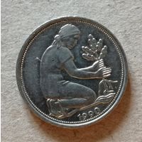 Германия ФРГ 50 пфеннигов 1990 год "G", KM# 109