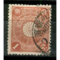 Японская империя - 1899/1906 - Хризантема 1S - [Mi.76] - 1 марка. Гашеная.  (Лот 26JF)-TG2P17