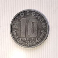 10 грошей 1947 года Австрия. Вторая Республика. Единственная на аукционе!